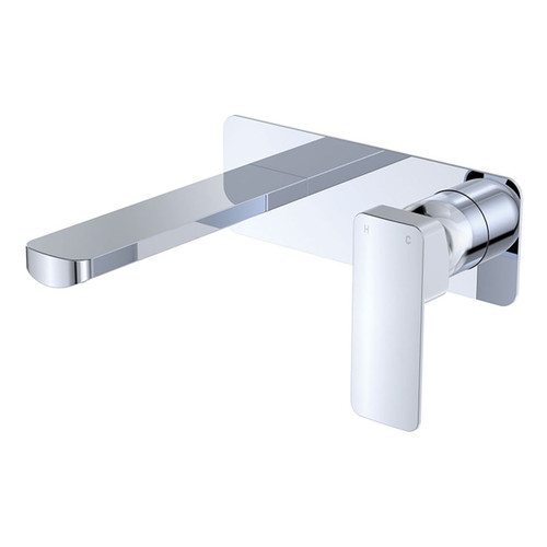 Tono Basin or Bath Wall Mixer Set 160mm Outlet Large Rectangular Plate Chrome Lead Free [310954]