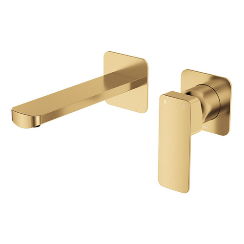 Tono Basin or Bath Wall Mixer Set 160mm Outlet Small Square Plate Urban Brass Lead Free [310967]
