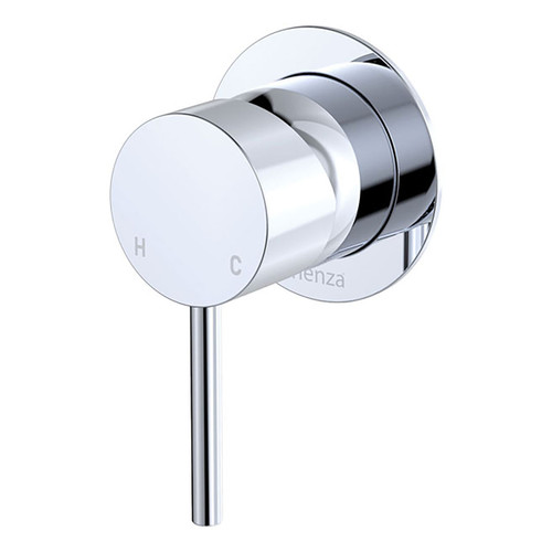 Kaya Wall Bath or Shower Mixer Small Round Plate Polished Chrome Lead Free [311000]