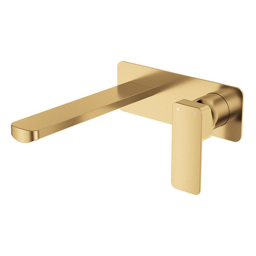 Tono Basin or Bath Wall Mixer Set 200mm Outlet Large Rectangular Plate Urban Brass Lead Free [310976]