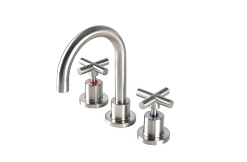 Alpha Cross Handle Basin Set C/D Brushed Nickel LF [305064]
