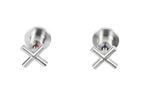 Alpha Cross Handle Wall Top Assemblies J/V Brushed Nickel LF [305067]