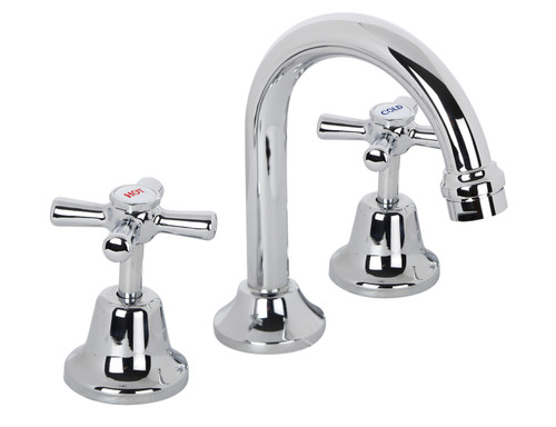 Easy Clean Basin Set Gooseneck Spout Chrome LF [281290]