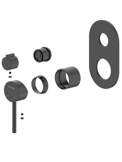 Projix Wall Mixer With Diverter (Trim Kit Only) Black [306181]