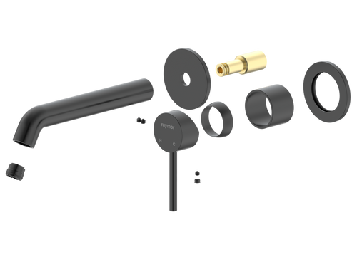 Projix Curved Wall Mixer Set 180mm Spout TRIM ONLY Black LF [306184]