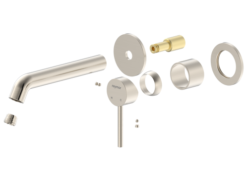 Projix Curved Wall Mixer Set 180mm Spout TRIM ONLY Brushed Nickel LF [306185]