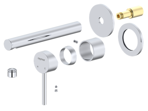 Projix Straight Wall Mixer Set 180mm Spout TRIM ONLY Chrome LF [306189]