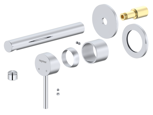 Projix Straight Wall Mixer Set 180mm Spout TRIM ONLY Chrome LF [306189]