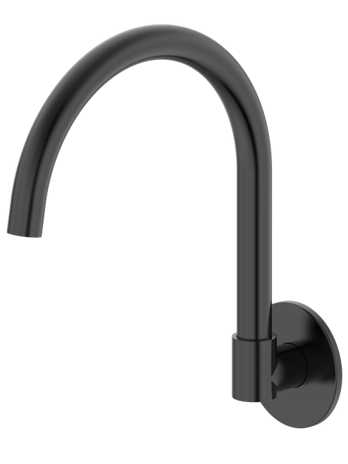 Projix Gooseneck Swivel Basin or Bath Spout 200mm Black LF [306211]