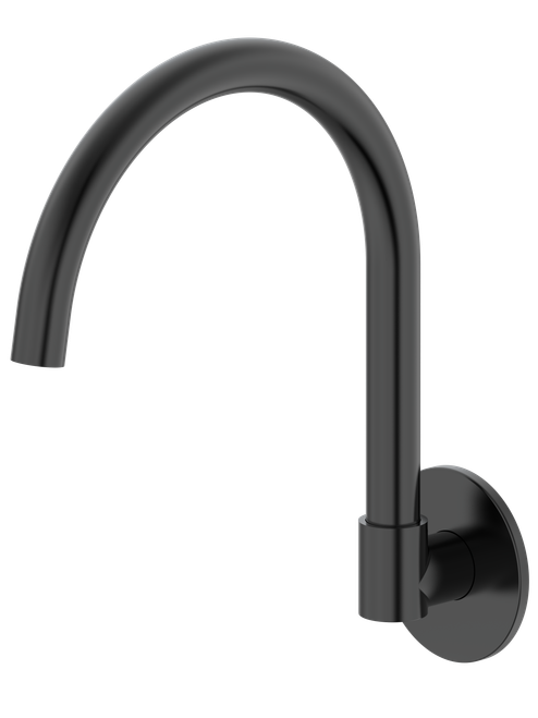 Projix Gooseneck Swivel Basin or Bath Spout 200mm Black LF [306211]