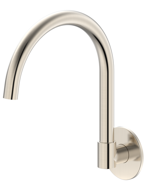 Projix Gooseneck Swivel Basin or Bath Spout 200mm Brushed Nickel LF [306212]
