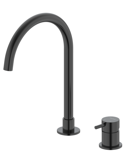 Projix Gooseneck Swivel Hob Mixer Set 200mm Black LF [306214]