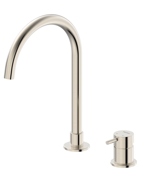 Projix Gooseneck Swivel Hob Mixer Set 200mm Brushed Nickel LF [306215]