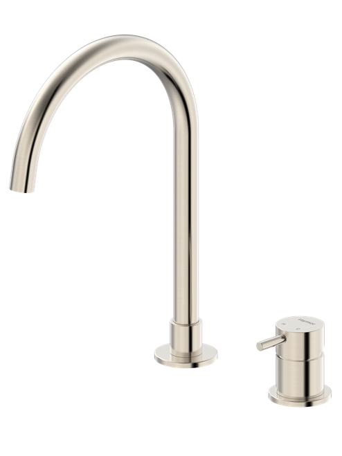 Projix Gooseneck Swivel Hob Mixer Set 200mm Brushed Nickel LF [306215]