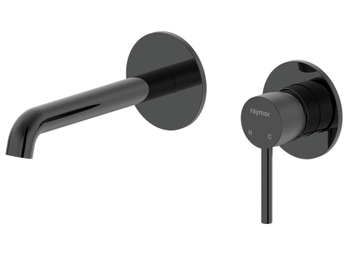 Projix Curved Wall Mixer Set 180mm Spout Black LF [306223]