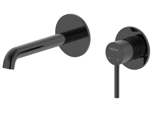 Projix Curved Wall Mixer Set 180mm Spout Black LF [306223]