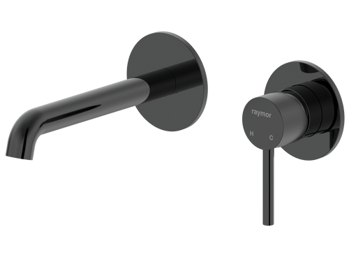 Projix Curved Wall Mixer Set 180mm Spout Black LF [306223]