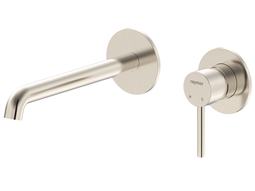 Projix Curved Wall Mixer Set 220mm Spout Brushed Nickel LF [306227]