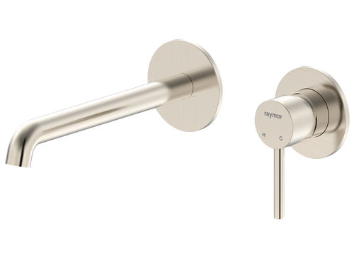 Projix Curved Wall Mixer Set 220mm Spout Brushed Nickel LF [306227]