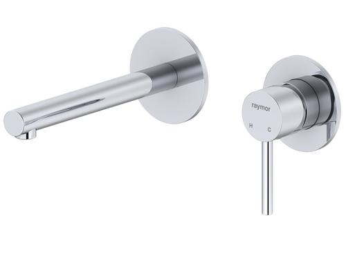 Projix Straight Wall Mixer Set 180mm Spout Chrome LF [306228]