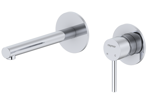 Projix Straight Wall Mixer Set 180mm Spout Chrome LF [306228]