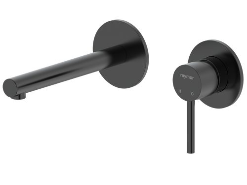 Projix Straight Wall Mixer Set 180mm Spout Black LF [306229]