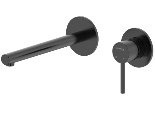 Projix Straight Wall Mixer Set 220mm Spout Black LF [306232]