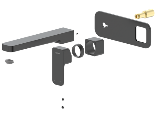 Sigma Wall Mixer Set with 180mm Spout (Trim Kit Only) Black LF [304818]