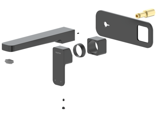 Sigma Wall Mixer Set with 220mm Spout (Trim Kit Only) Black LF [304821]