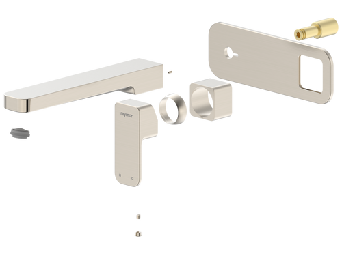 Sigma Wall Mixer Set with 220mm Spout (Trim Kit Only) Brushed Nickel LF [304822]