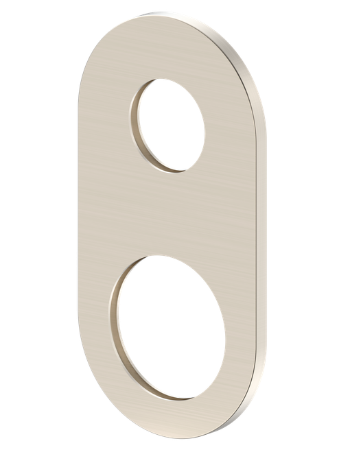 Ray 1 Wall Mixer with Diverter Wall Plate (Only) Oval 65mm Brushed Nickel [305088]