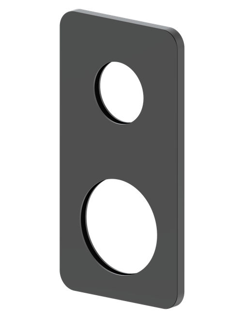 Ray 1 Wall Mixer with Diverter Wall Plate (Only) Rectangle 65mm Black [305090]