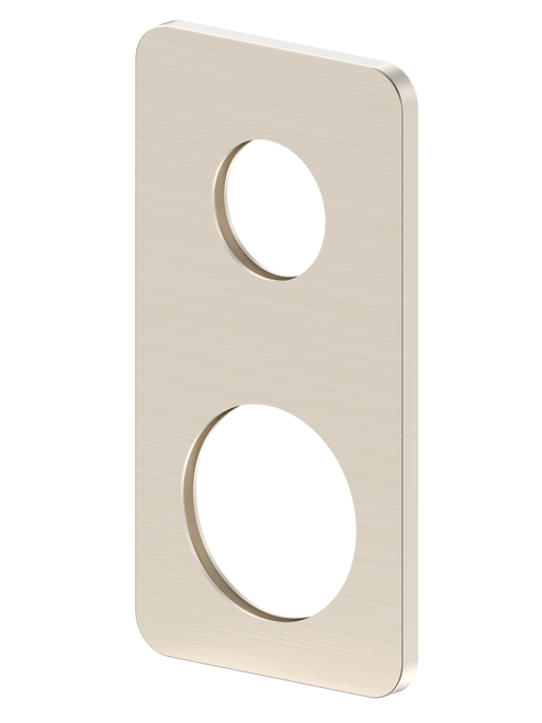 Ray 1 Wall Mixer with Diverter Wall Plate (Only) Rectangle 65mm Brushed Nickel [305091]
