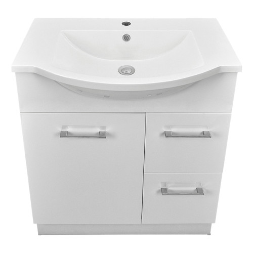 Tannah Vanity 1 Door 2 Drawer 750mm Right Hand Semi Reccessed Top with Kick 1 Tap Hole [136021]