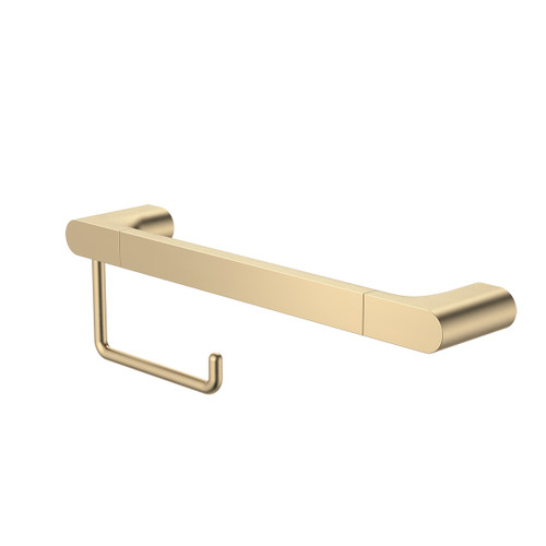 Urbane II Universal Rail 400mm and Toilet Roll Holder Set Brushed Brass [322484]
