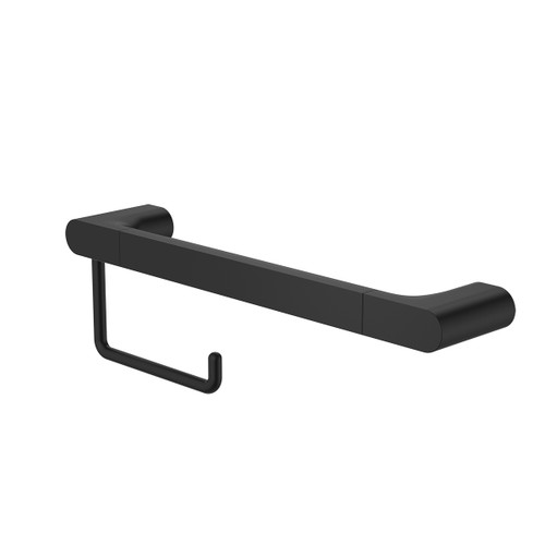Urbane II Universal Rail 400mm and Toilet Roll Holder Set Black [322474]