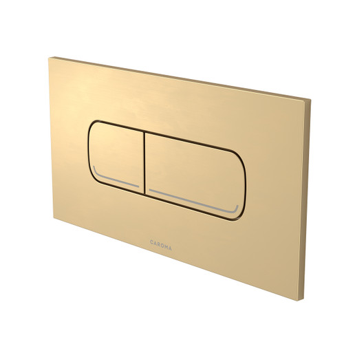 Invisi Series II Oval Dual Flush Plate and Buttons (Metal) Brushed Brass [322090]