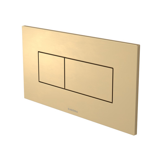 Invisi Series II Rectangle Dual Flush Plate and Buttons (Metal) Brushed Brass [322088]
