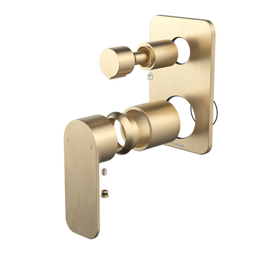 Luna II EasySwitch Bath or Shower Mixer with Diverter Trim Kit (Only) Brushed Brass [326158]