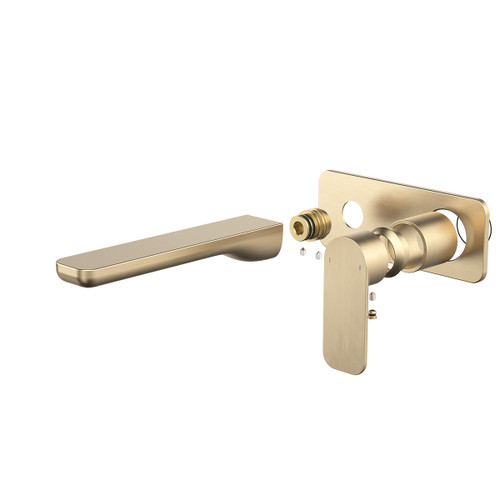 Luna II EasySwitch Wall Basin or Bath Mixer Trim Kit (Only) 180mm Brushed Brass [326182]