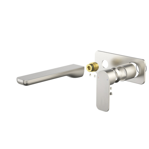 Luna II EasySwitch Wall Basin or Bath Mixer Trim Kit (Only) 180mm Brushed Nickel [326149]