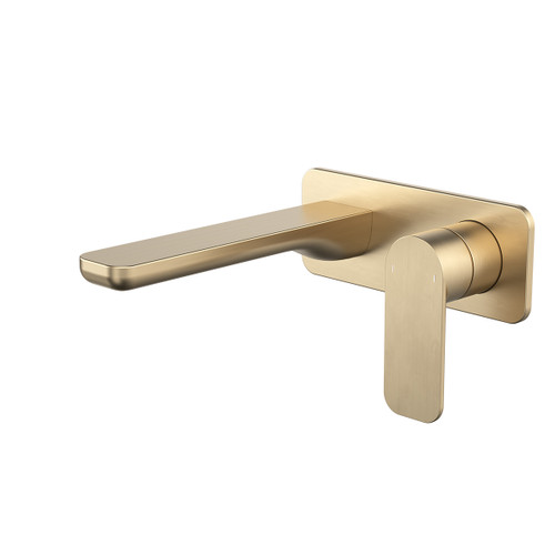 Luna II EasySwitch Wall Basin or Bath Mixer (Complete Kit) 180mm Brushed Brass [326140]
