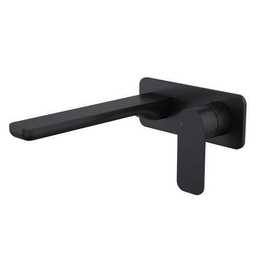 Luna II EasySwitch Wall Basin or Bath Mixer (Complete Kit) 220mm Black [326143]