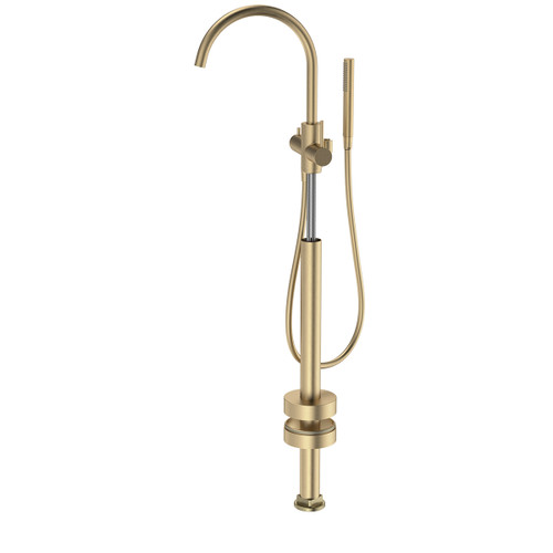 Liano II Freestanding Bath Filler with Hand Shower Brushed Brass [323035]