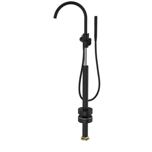 Liano II Freestanding Bath Filler with Hand Shower Matte Black [323031]