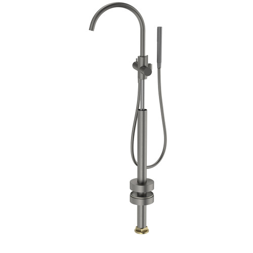 Liano II Freestanding Bath Filler with Hand Shower Gunmetal [323072]