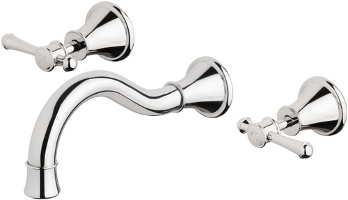 Nostalgia Lever Basin or Bath Set 180mm Shepherds Crook Chrome Lead Free [322340]