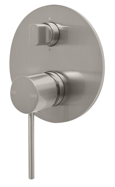 Vivid Slimline SwitchMix Wall Bath or Shower Diverter Mixer Fit-Off Kit Brushed Nickel Lead Free [324359]