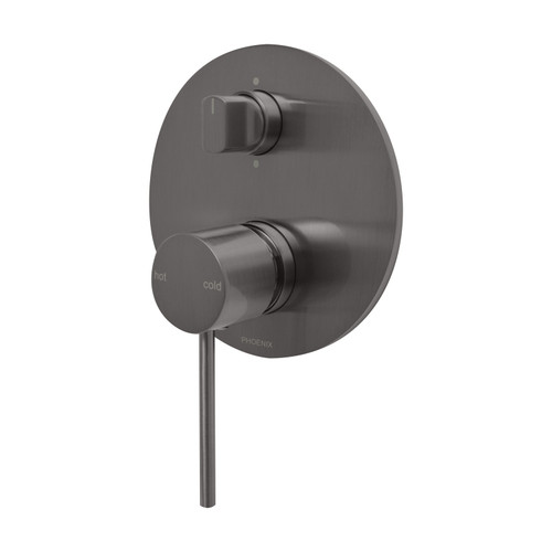 Vivid Slimline SwitchMix Shower or Bath Diverter Mixer Brushed Carbon Lead Free [326068]