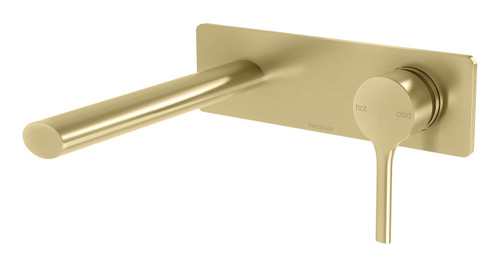 Vivid Slimline Oval SwitchMix Wall Basin or Bath Mixer Set 175mm Brushed Gold Lead Free [317107]